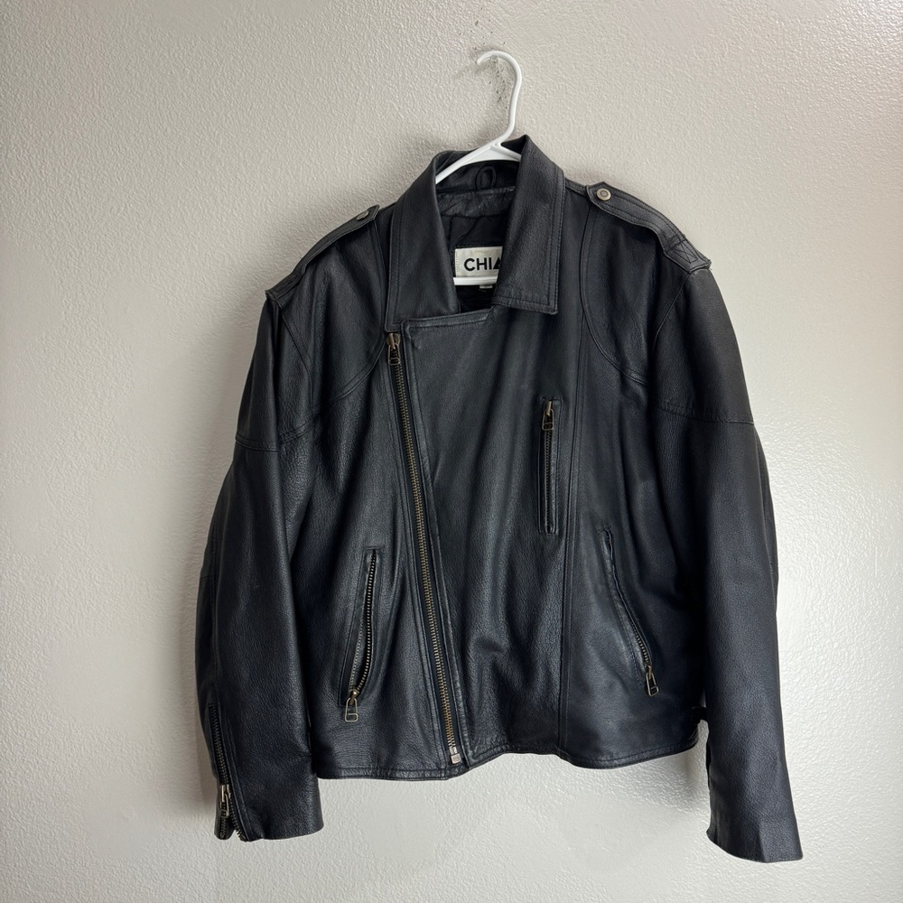 Chia Vintage Leather Jacket Size Large